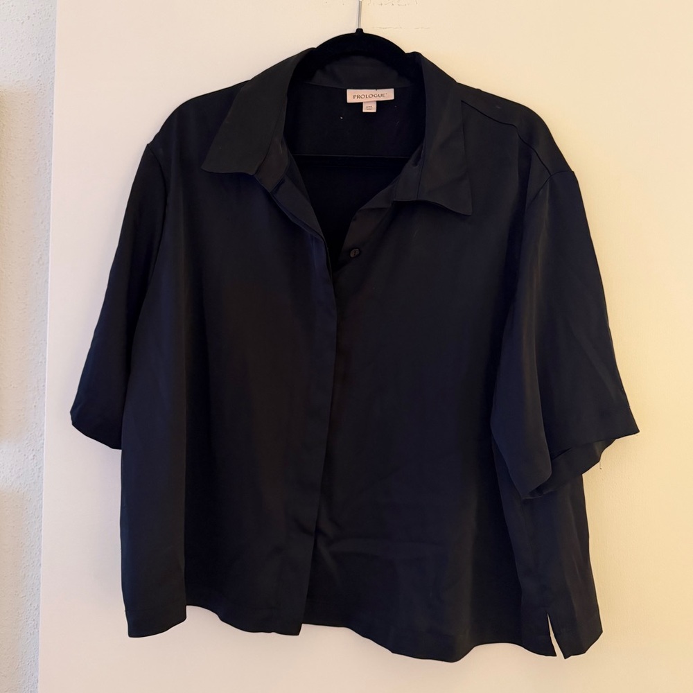 Short Sleeve “silk” Button Down
